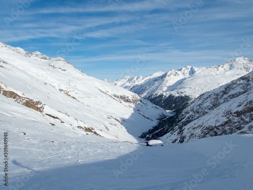 beautiful skitouring day in otztal alps in austria