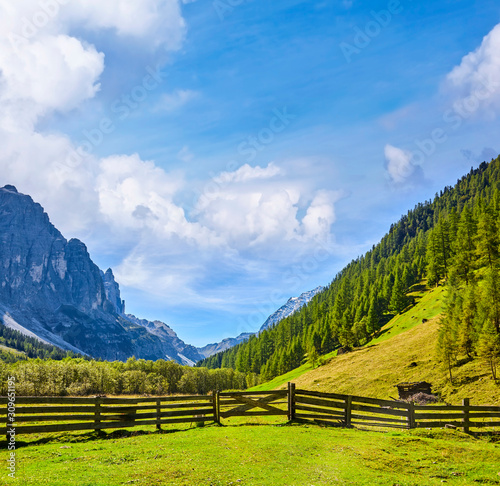 Mountain panorama in the Stubai Valley, Tyrol, Austria