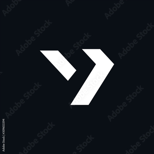 V Letter Logo Design with white color and black background Vector Design Illustration.