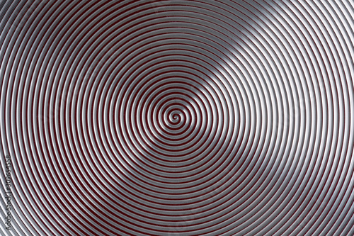 Hypnosis spiral carved on painted aluminum.