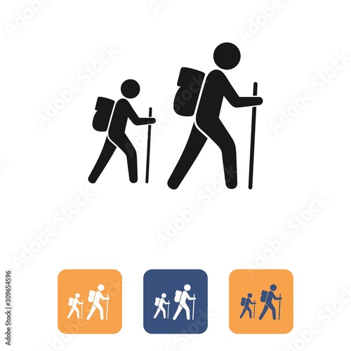 Hiking vector icons, illustration isolated sign symbol