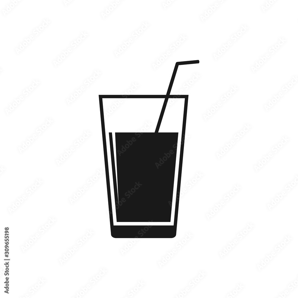 water glass icon. Flat Water glass, drink symbol vector illustration