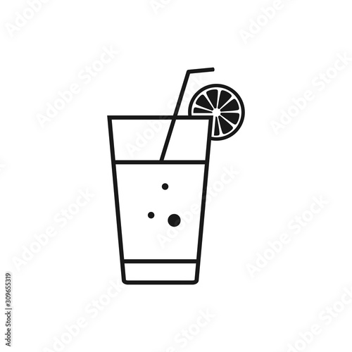 Vector glass of juice icon, in flat design style isolated on white background