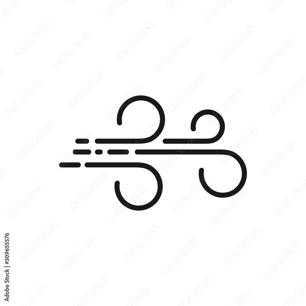 Wind icon in flat style, For your design, logo. Vector illustration.