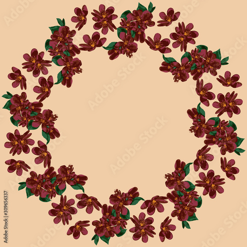 painted flower arrangement in the form of a bouquet and wreath for festive decor.