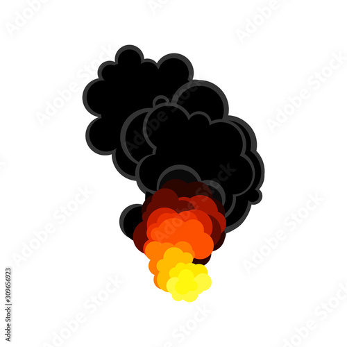 Bomb explosion. Dynamite explosions, danger explosive bomb detonation and atomic bombs cloud.Bomb dynamites detonators mobile game animation. photo