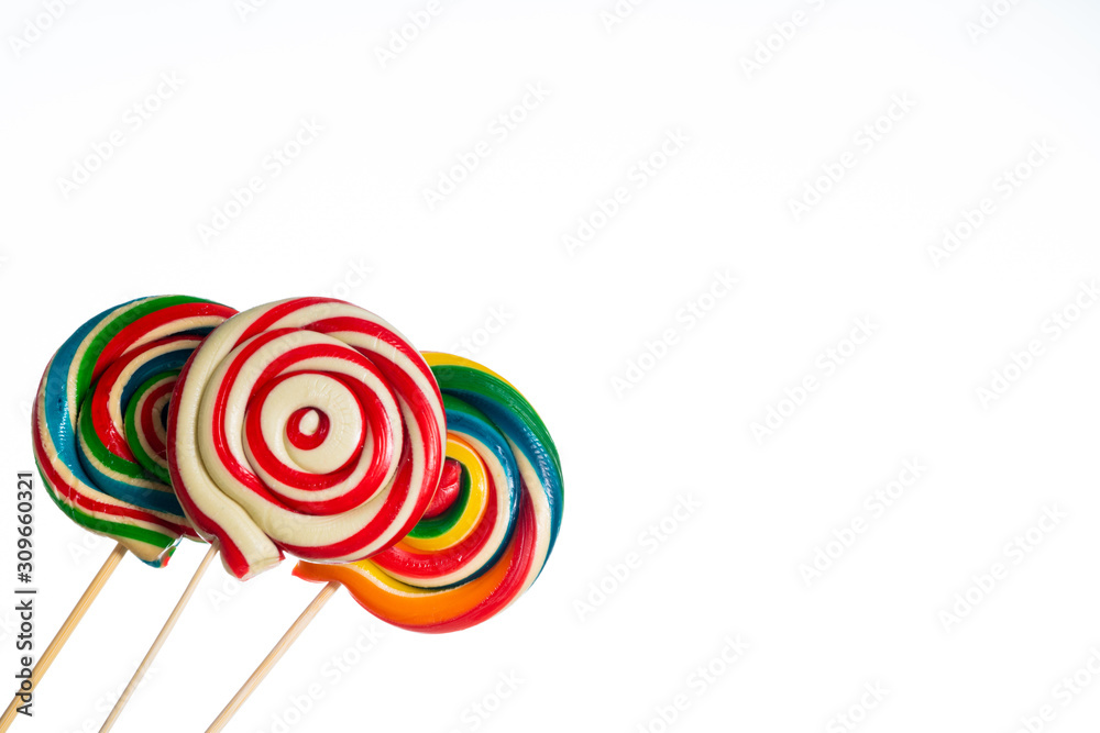 colorful lollipop on white background colorful lollipop on white background