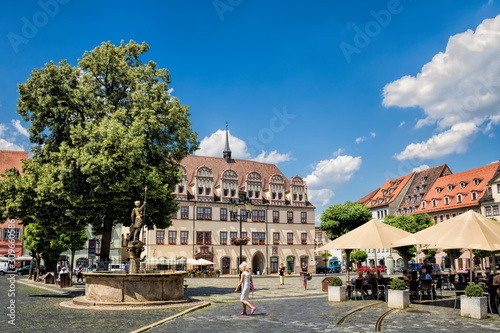 Obraz na płótnie naumburg, deutschland - historischer marktplatz in der altstadt w salonie