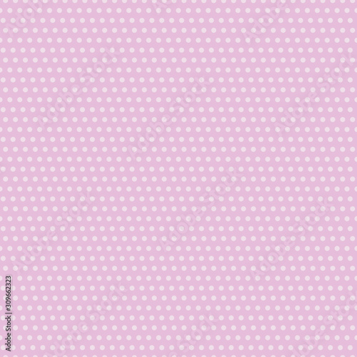 Seamless lilac pink light pastel light vector retro pattern with small white circles.