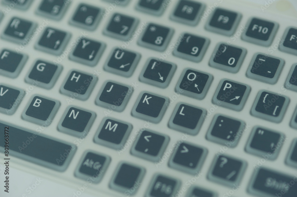 Close-up of an english laptop keyboard