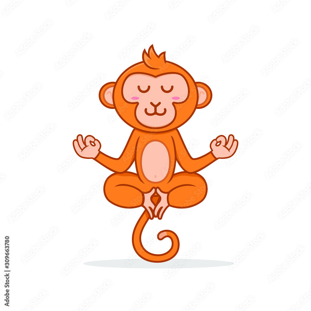 Vector illustration of a monkey yoga Vector illustration of a monkey yoga