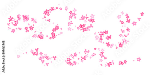 Cherry blossom decorations. Simplistic floral ornate design elements.
