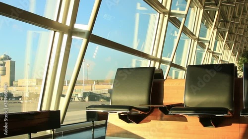 Waiting area at the airport. photo