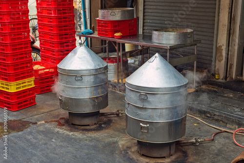 steel steamer for cooking dim sum in Bangkok