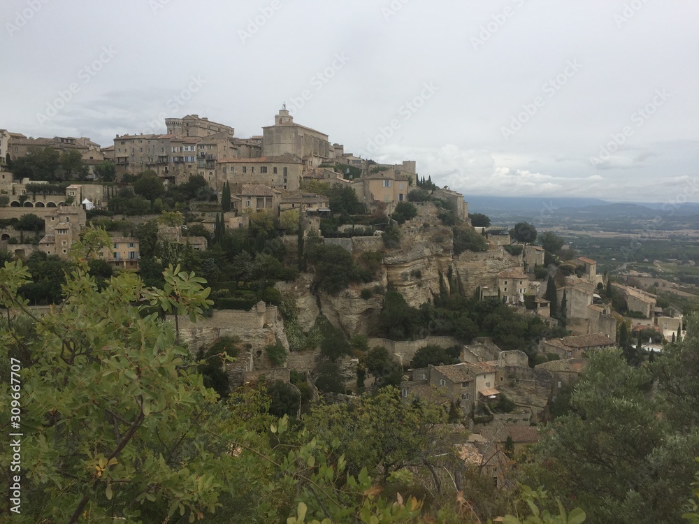 view of old town of gordes in france