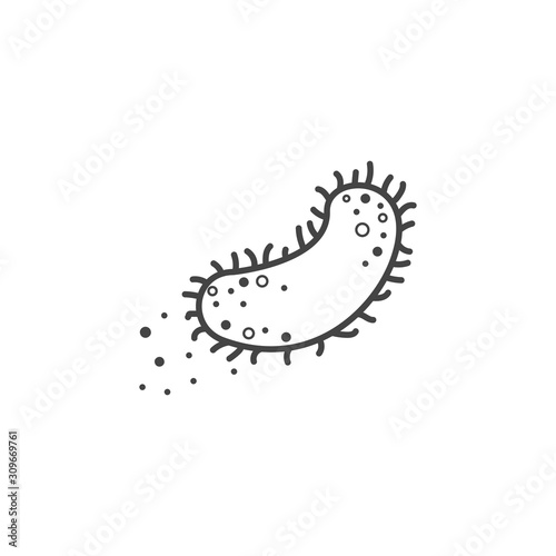 Bacteria vector icon on white isolated background. Layers grouped for easy editing illustration. For your design.