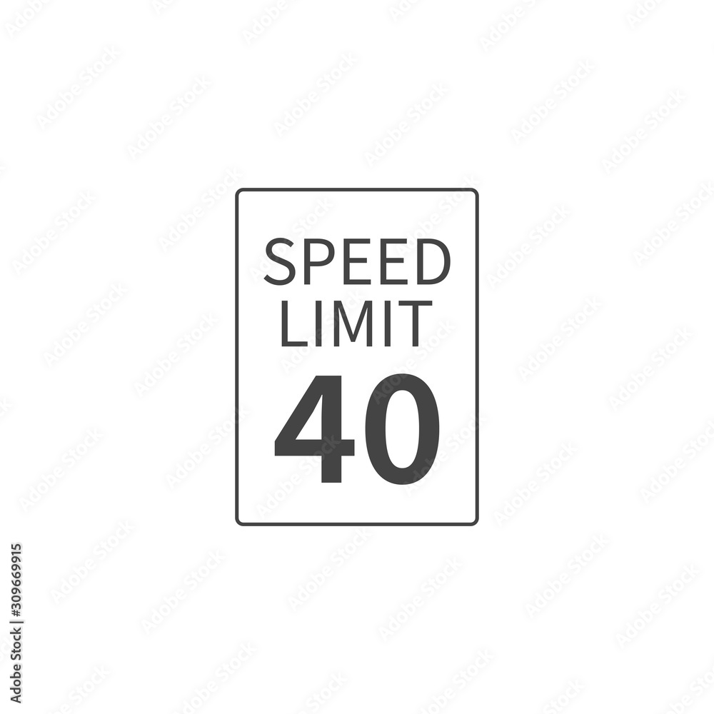 Vector Speed Limit 40 mph on white isolated background. Layers grouped for easy editing illustration. For your design. Vector Speed Limit 40 mph on white isolated background. Layers grouped for easy editing illustration. For your design.