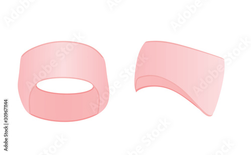 Pink sport head band. vector illustration