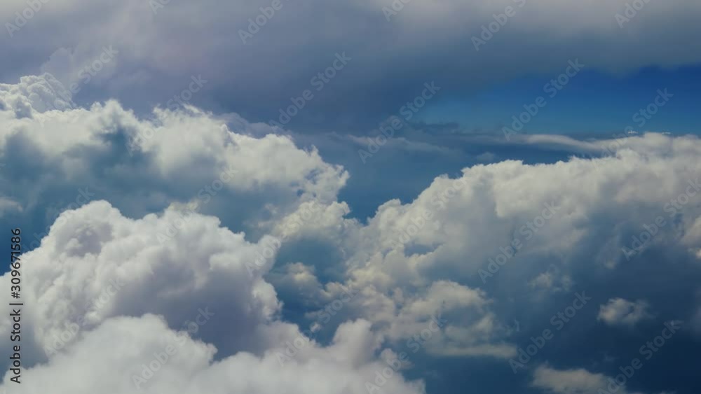 Blue sky with clouds bird's-eye view Blue sky with clouds bird's-eye view