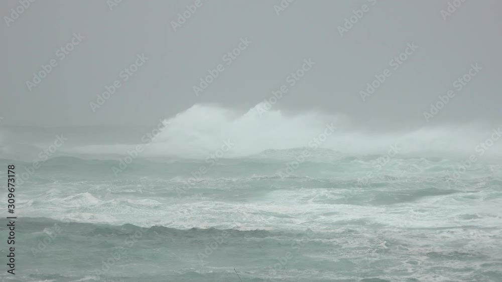 Huge Waves Rough Sea As Hurricane Wind Lashes Coastline - Hagibis Huge Waves Rough Sea As Hurricane Wind Lashes Coastline - Hagibis