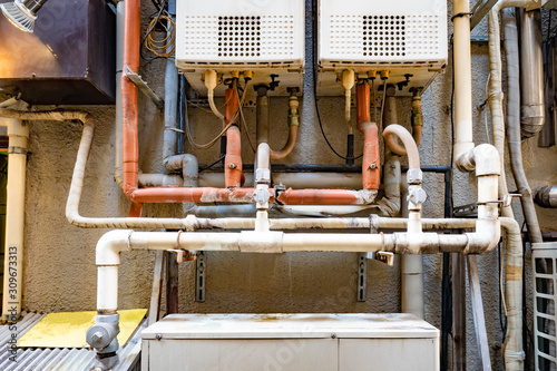 Old pipes. Water and gas su...