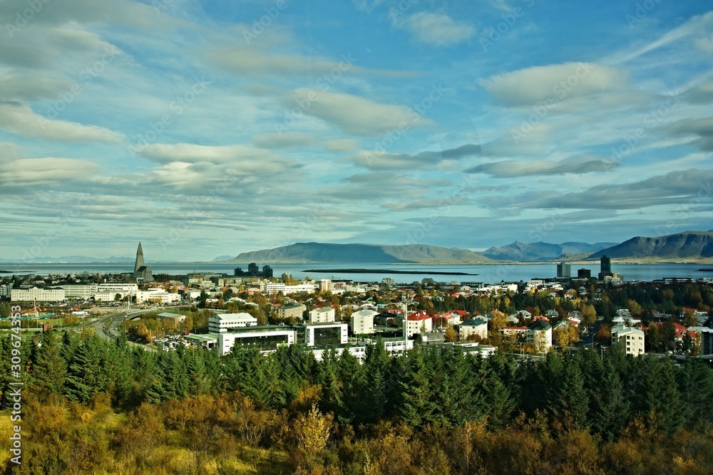 Iceland-outlook of the city Reykjavik