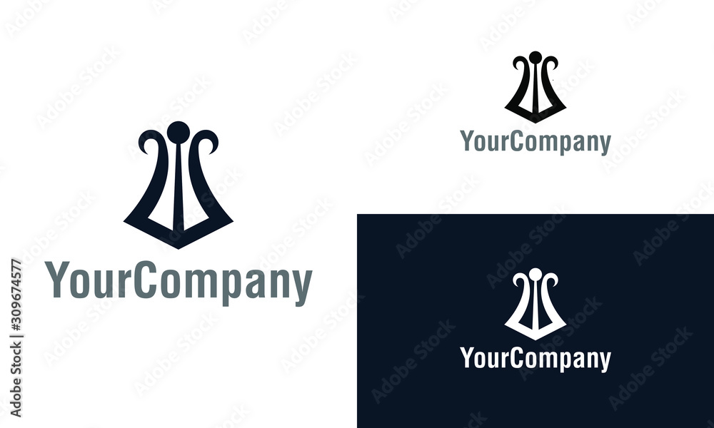 Neptune's trident logo icon design template elements. Simple minimalist template graphic illustration. Creative vector emblem, for icon or design concept.