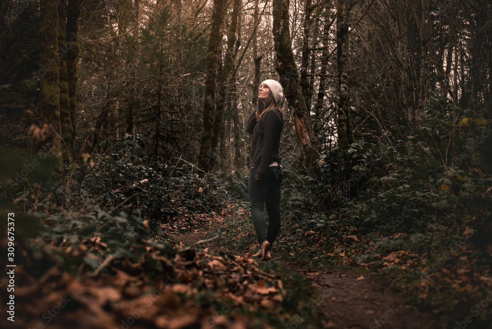 young woman in forest young woman in forest
