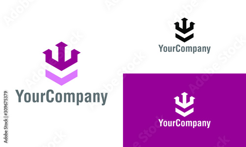 Neptune's trident and letter W logo icon design template elements. Simple minimalist template graphic illustration. Creative vector emblem, for icon or design concept.