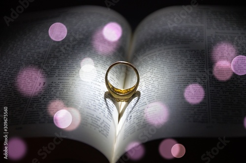 Wedding ring in a book