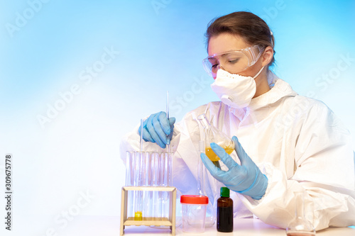 Chemistry. Woman works in a...