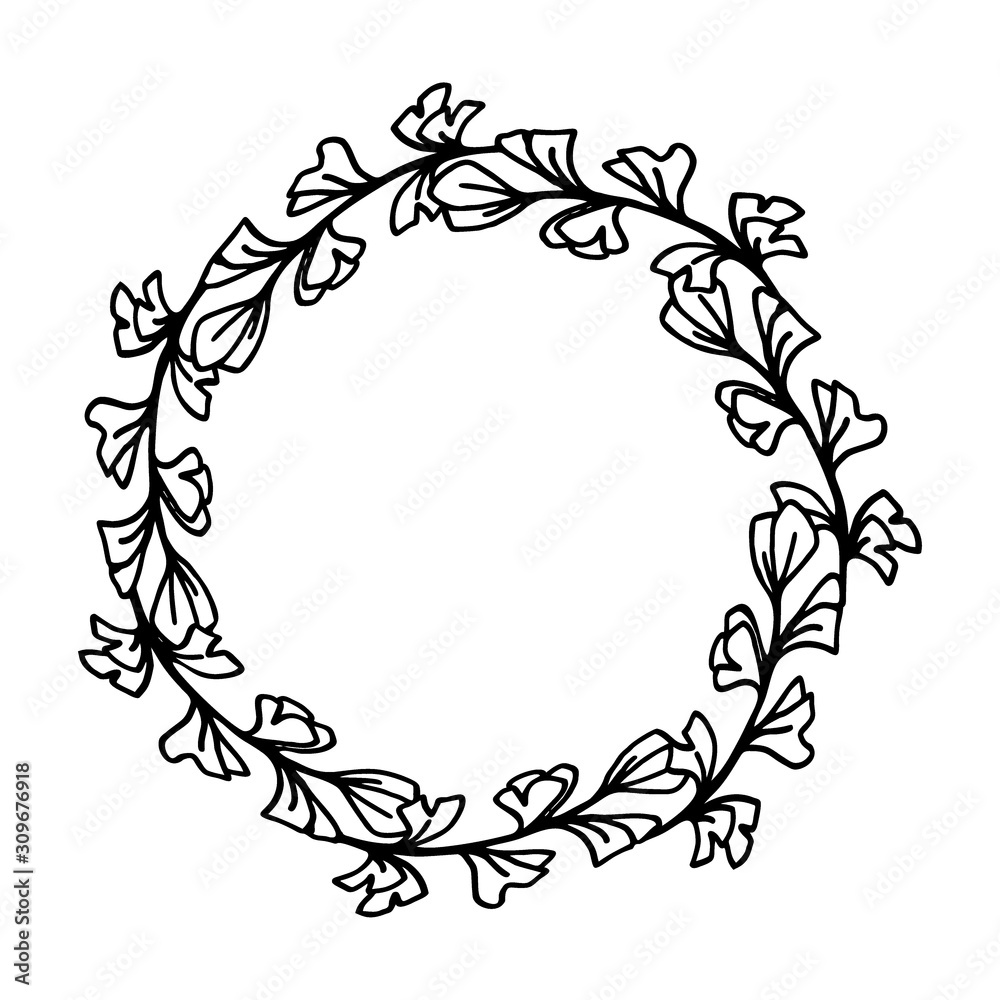 Floral frame hand drawn wreath glinko Floral frame hand drawn wreath glinko
