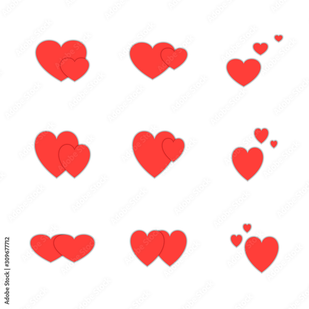Vector icon set of valentines day. Love sign.