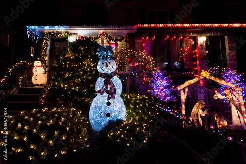 Colorful Christmas decorations in Brooklyn, New York photo