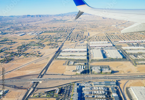 Las Vegas aerial view city landscape NV, USA