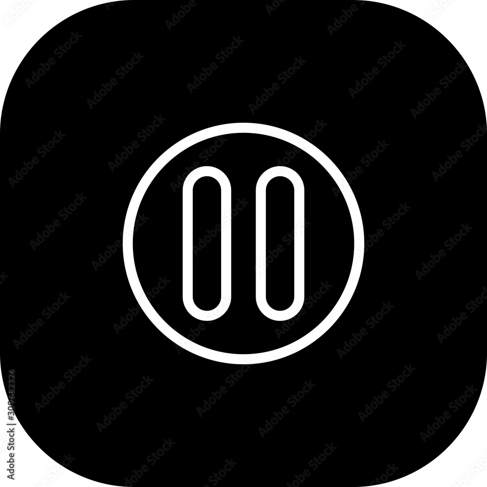 Pause Icon With White Background Pause Icon With White Background