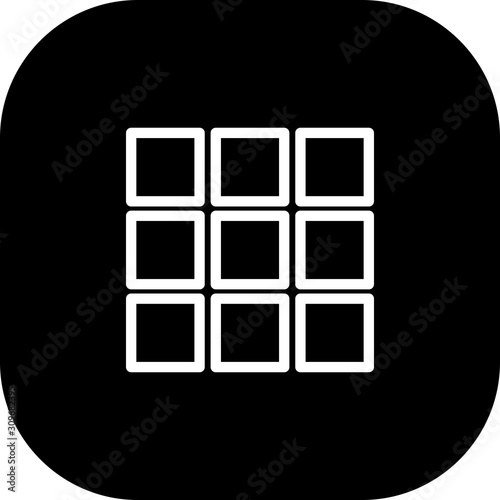Grid Icon With White Background