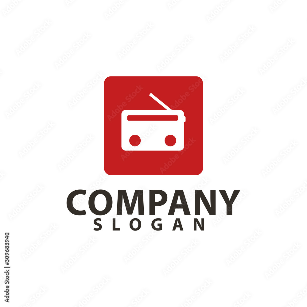 Radio logo template design vector, radio station Radio logo template design vector, radio station
