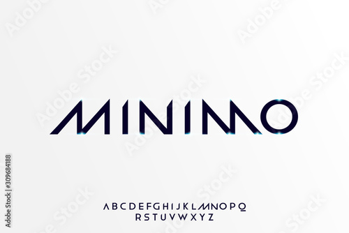 Minimo. Abstract technology futuristic alphabet font. digital space typography vector illustration design