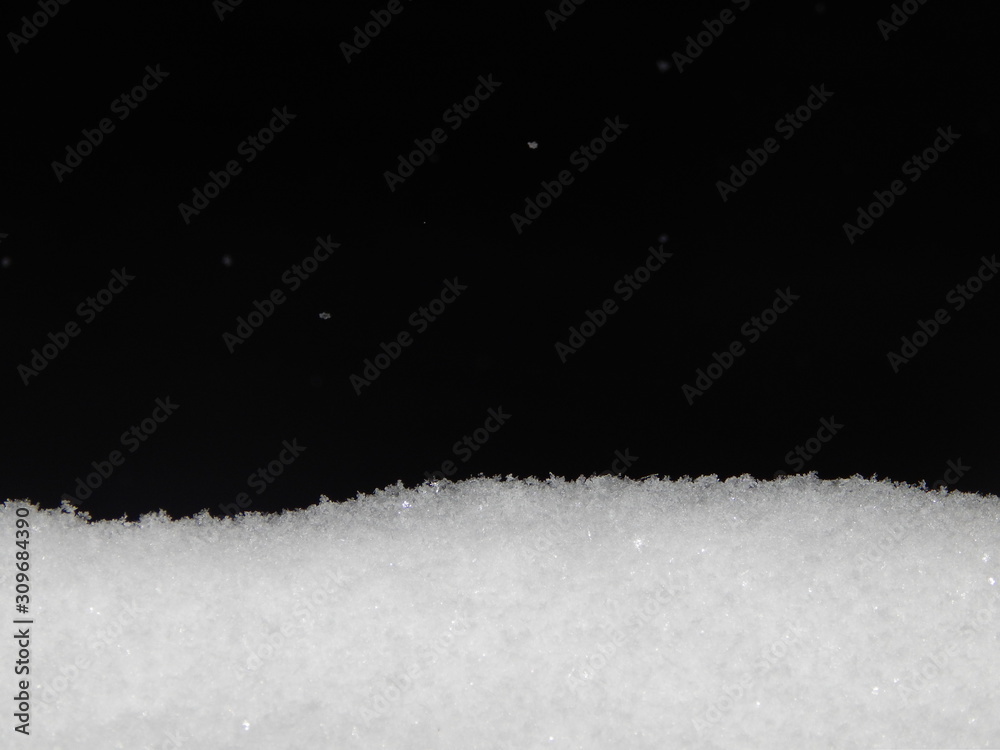 Winter landscape with snowflakes texture.White snow border frame isolated on black background.Merry Christmas and Happy New year ice crystals banner decoration design. Winter landscape with snowflakes texture.White snow border frame isolated on black background.Merry Christmas and Happy New year ice crystals banner decoration design.
