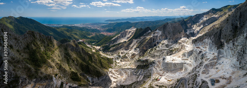 Carrara mountains. quarry - the place where Michealangelo sourced the marble for David,  Massa-Carrara Tuscany Italy - high resolution panoramic image