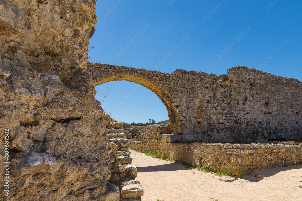 Interior details of the Roman settlement of Conimbriga, Coimbra Portugal