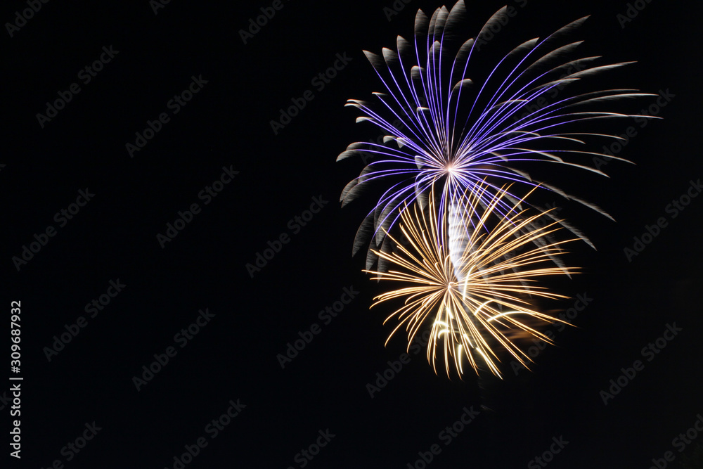 colorful fireworks in the night sky