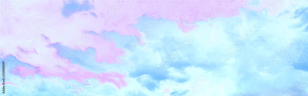 Fototapeta premium Beatiful Sky with Clouds Artistic Background. Craft Painting Landscape