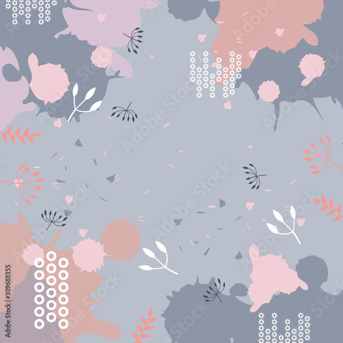 minimal square backgrounds and minimalist floral textures with pastel colorful abstract art