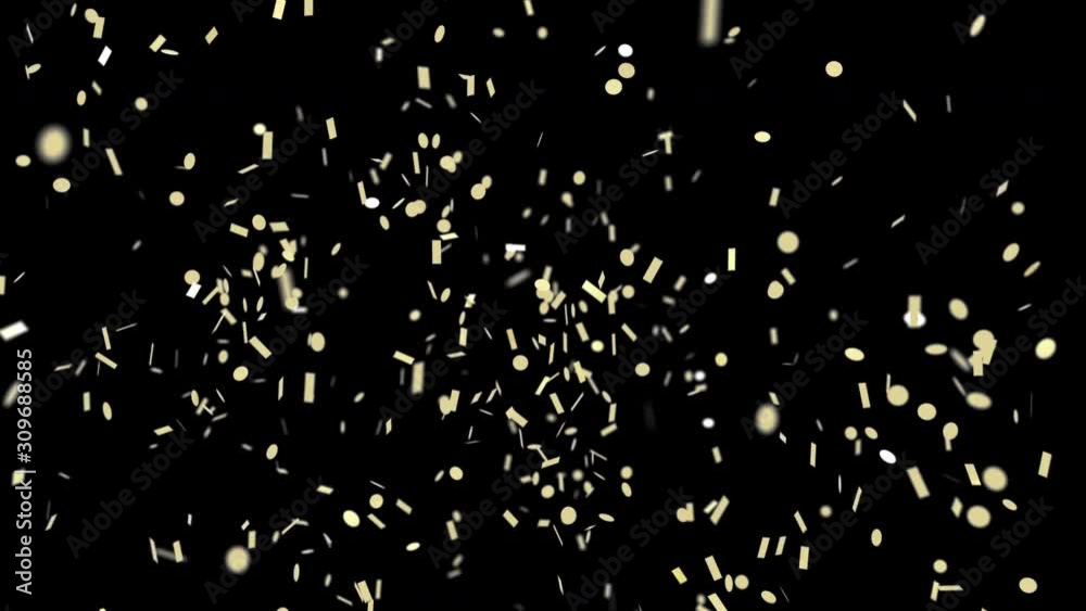 Confetti explosion with alpha channel. 3d render background animation