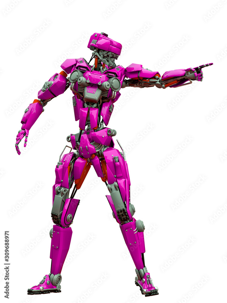 mechanical soldier pointing the direction full action mechanical soldier pointing the direction full action