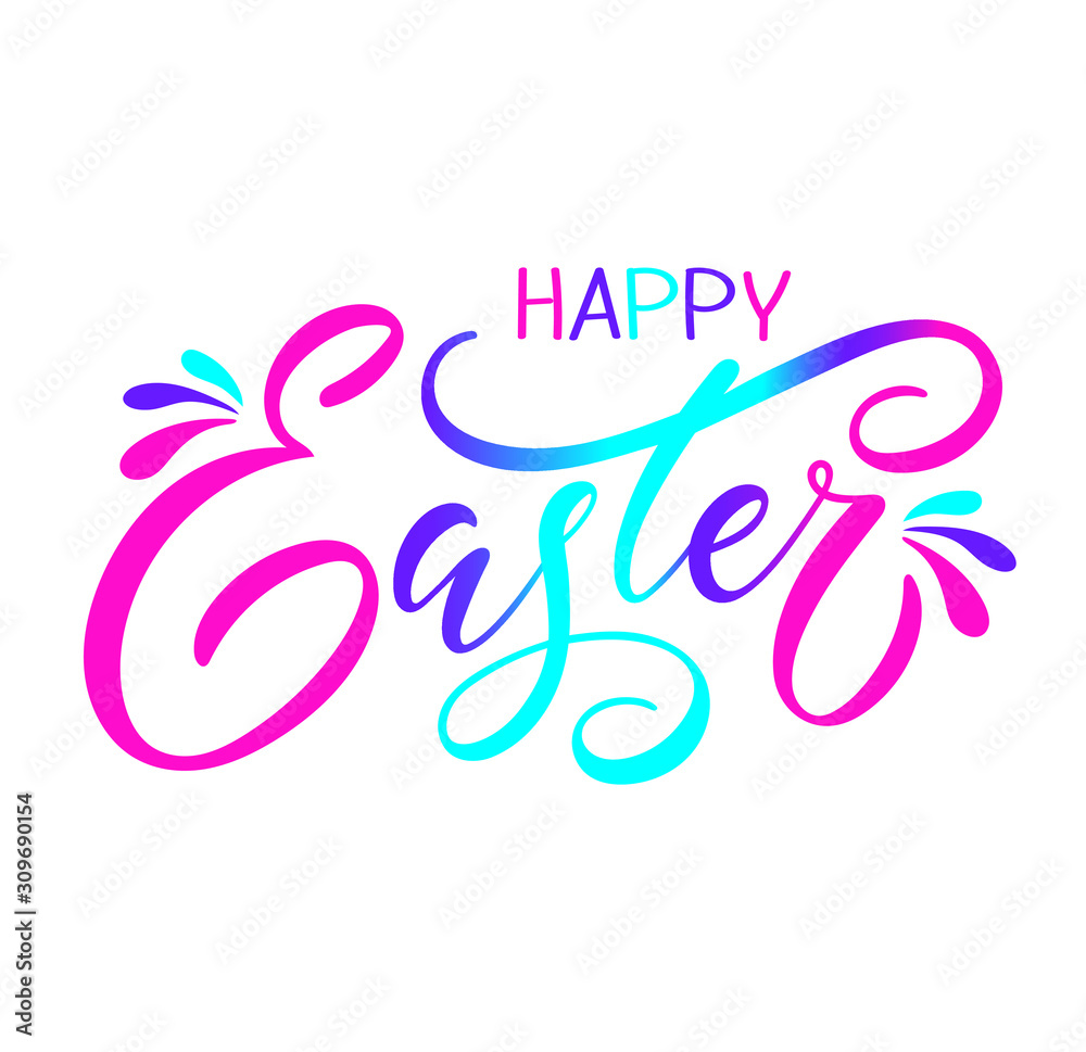 Hand sketched Happy Easter typography lettering poster. Modern calligraphy. Colorful sign isolated on white background. Vector illustration. Hand sketched Happy Easter typography lettering poster. Modern calligraphy. Colorful sign isolated on white background. Vector illustration.