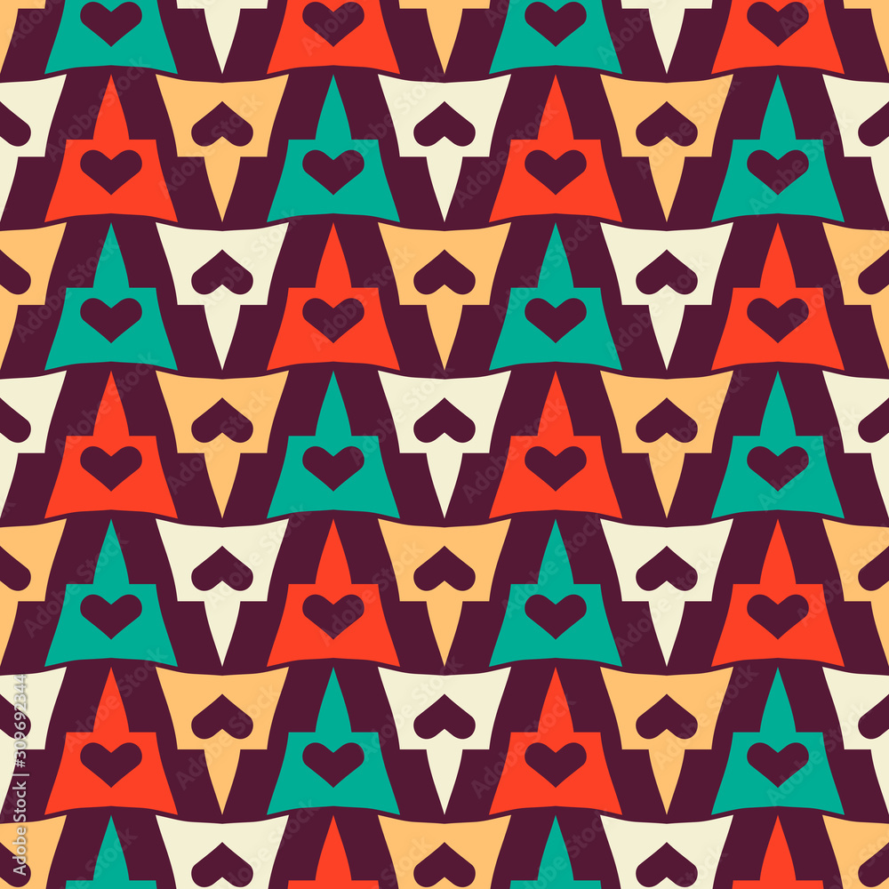 Seamless pattern with bright geometric ornament. Seamless pattern with bright geometric ornament.