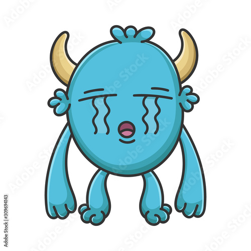 Crying Cartoon Furry Creature Monster